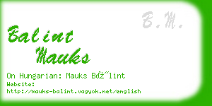 balint mauks business card